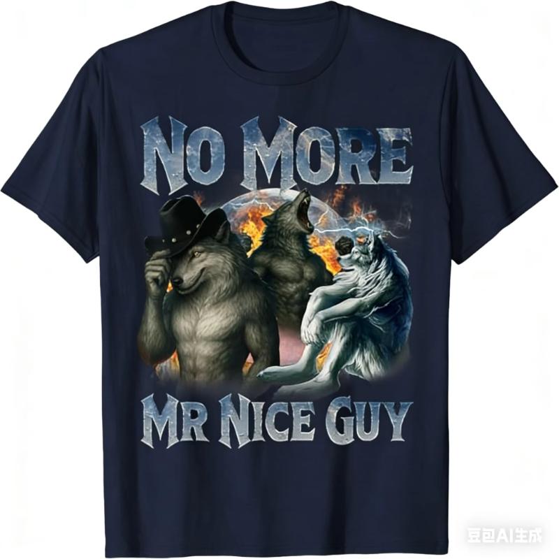 Summer GentleUnisex Are No Longer Good GentleUnisex Funny Alpha Wolf Meme Crazy Brainless Tshirt with Retro Street Style