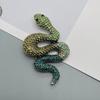 Exquisite Zodiac Snake Brooch: Full Water Drill Fashion Pin