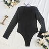 European and American Mesh See-through Sexy Hollow-out Open Back Bodysuit Shapewear Slim Fit