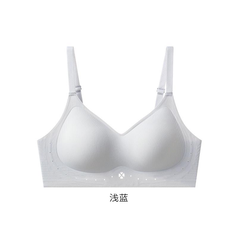 

Traceless nude small breasts gather and close secondary breasts, no steel rings, thin summer big breasts show small back bras m [34/75abc recommended 47.5-55kg ] светло-синий