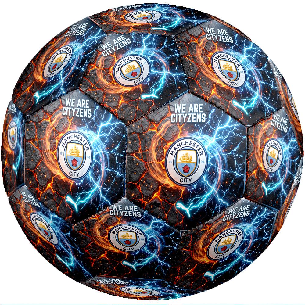 Manchester City Theme Soccer Ball Size 5 Soccer Ball Soft Touch Professional Training Football for Outdoor Sports