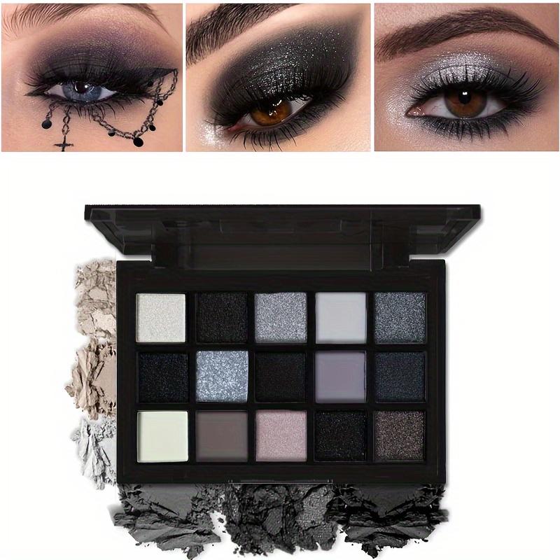 Палитра теней для век Smoky Eyeshadow Palette 9 цветов Темно-серая палитра для макияжа Smokey Makeup Matte Shimmer Glitter High Pigmented Eye Shadow для музыкального фестиваля на Хэллоуин