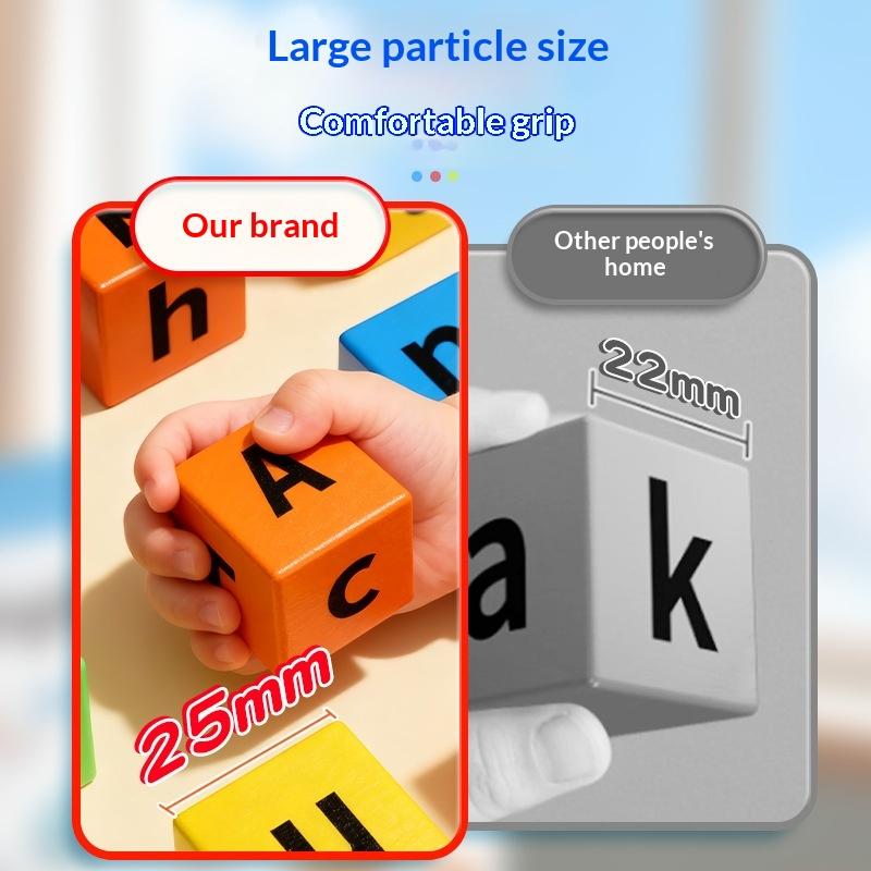 English Word Spelling Cubes Game Set Flash Cards Educational Toy for Kids Early Learning Classroom or Family Fun