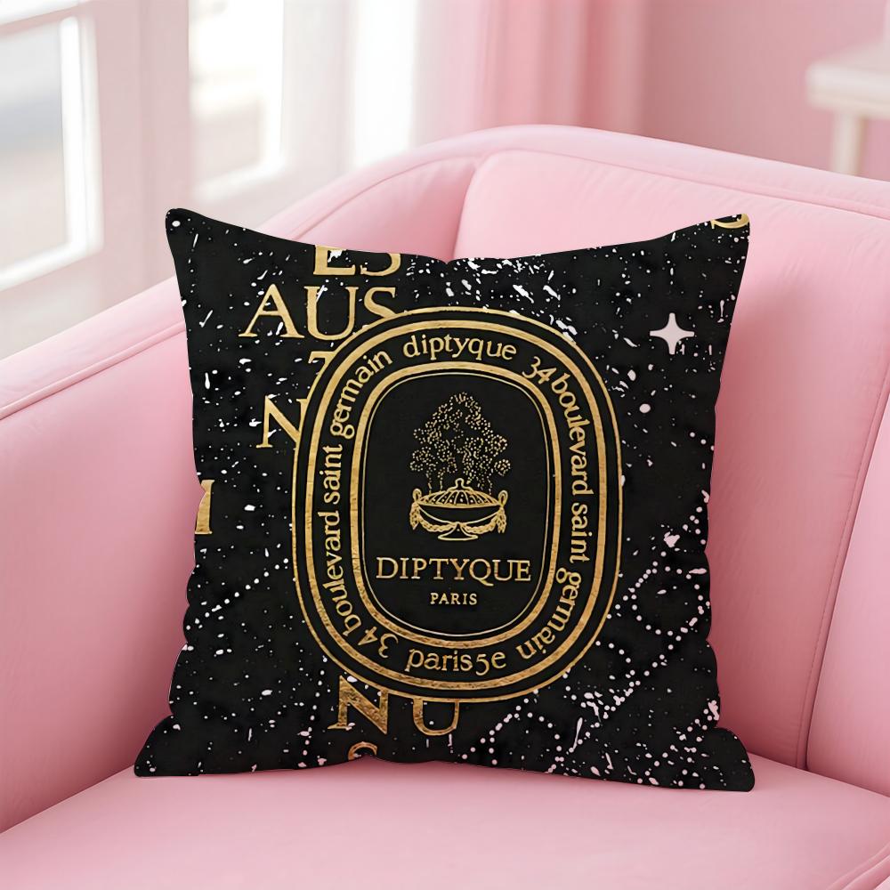 Luxury D-Diptyque Cushion Cover Home & Car Multi-Scene Pillow Cover - Reversible, Soft & Durable for Daily Use