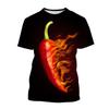 Chili Gemüse 3D Druck T-Shirt Streetwear Herren Damen Sommer Kurzarm T-Shirts Oversized Harajuku T-Shirts Tops Kinderbekleidung