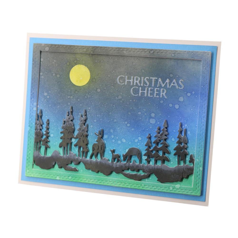 Reflection of Forest Animals Frame Metal Silvery Stencil Embossing Cutting Dies For Diy Scrapbooking Paper Album Cards Making