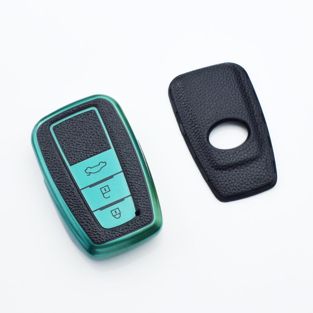

Автомобильный кожаный чехол для ключа из ТПУ, чехол-брелок для Toyota Prius Camry Corolla C-HR CHR RAV4 Prado 2018, аксессуары зелёный