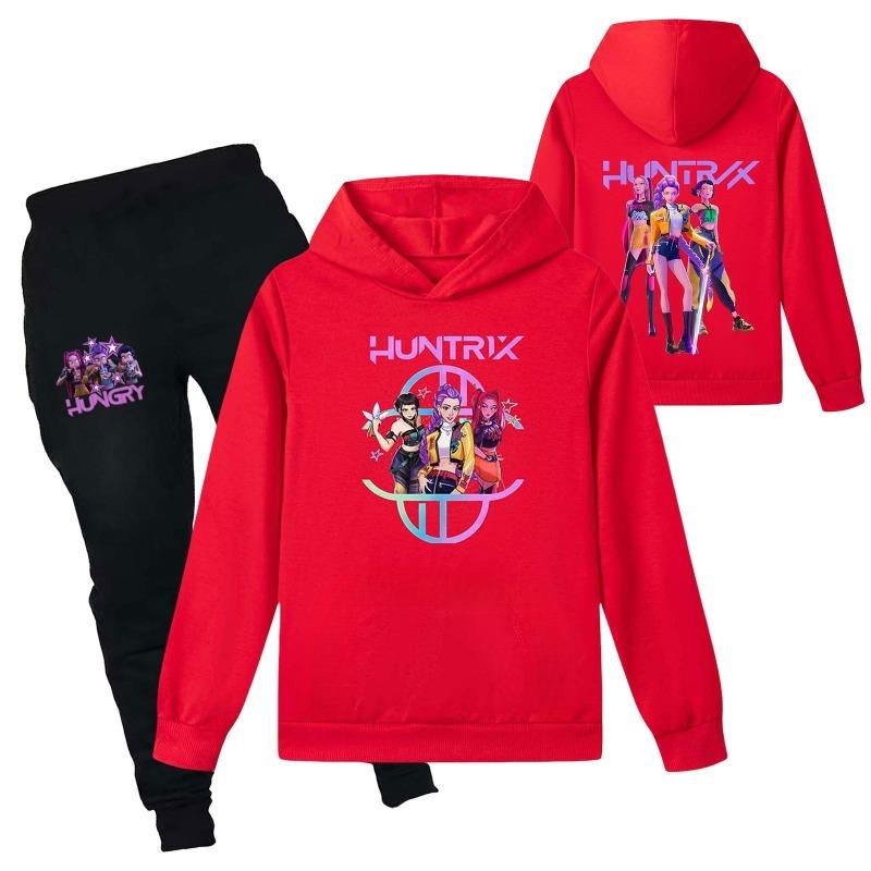 Zimná ležérna skupina lovcov čarodejníc Vzory potlačené vpredu a vzadu Detská súprava Pohodlná súprava mikiny s kapucňou