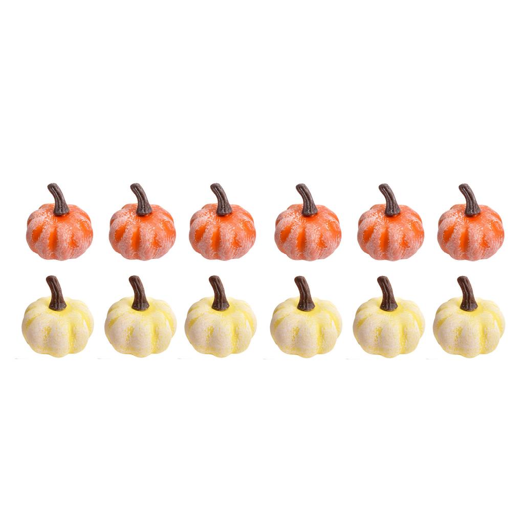 12PCS Artificial Pumpkins Fake Foam Pumpkins Fall Decorations for Autumn Harvest Festival Thanksgivi