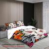 3pcs Floral Illustration Duvet Cover With 2 Pillowcases Gifts For Girls Single Twin Queen Size 100% Polyester Quilt Cover Sets