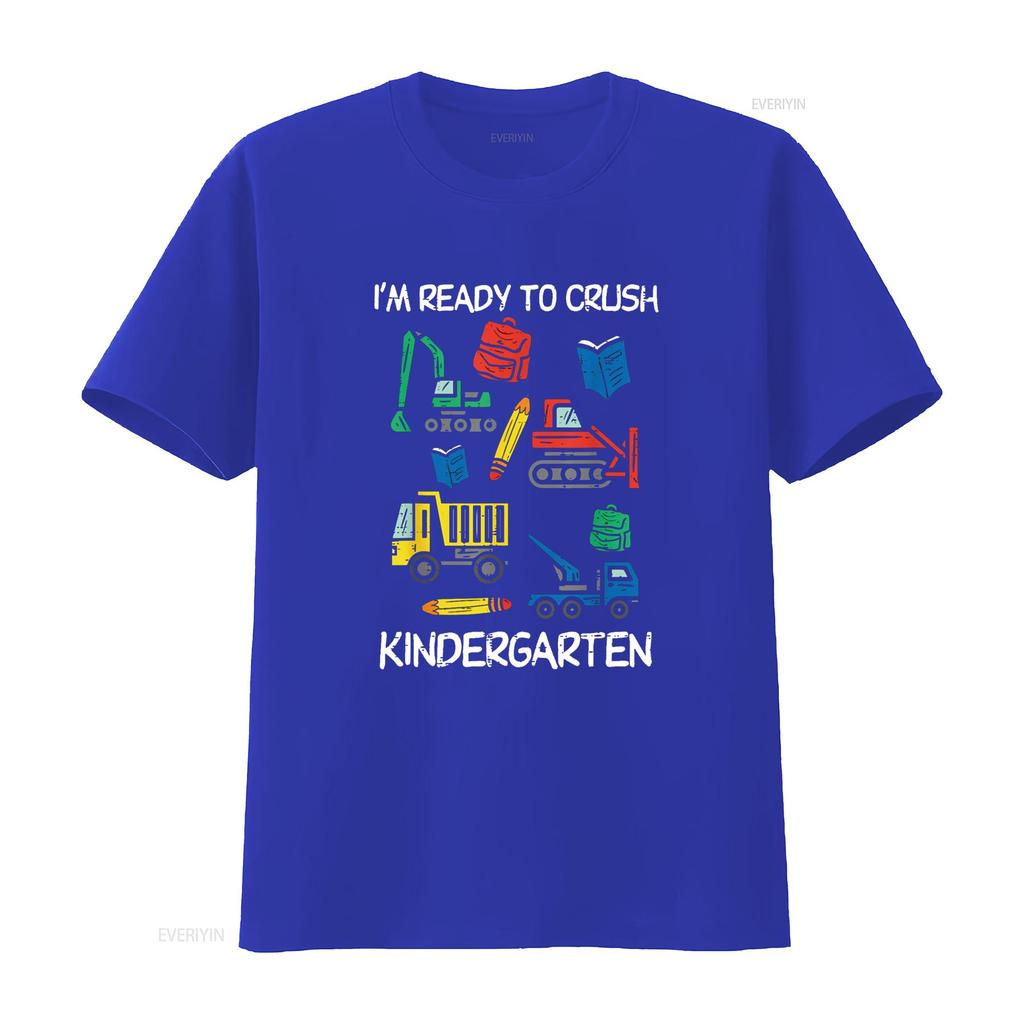 Construction Trucks Im Ready To Crush Kindergarten Boys Kids T Shirt Vintage Washed Graphic Comfortable Stretched Slightly