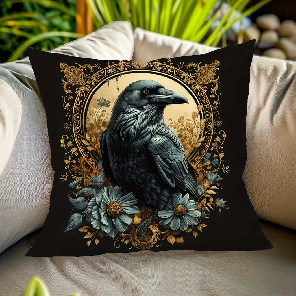 Halloween Linen Cushion Cover Trick or Treat Theme Pillowcase Gothic Royal Owl Pillow Cover Halloween Party Decoration 2025