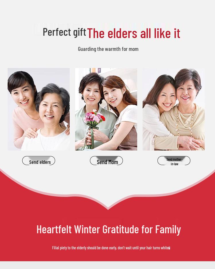 Petite Mother-in-Law Red Winter Down Jacket: Warm, Thickened Coat for Middle-Aged and Elderly Women