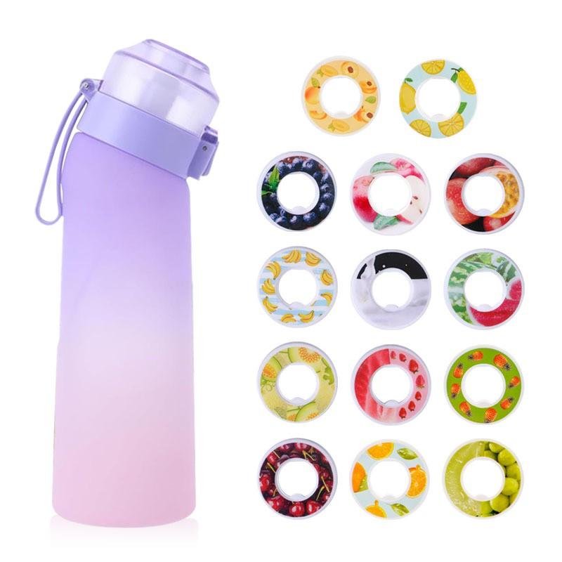 Tritan Water Bottle 650ml Leakproof Sports Cup With Straw Lid Carry Handle Gradient Design