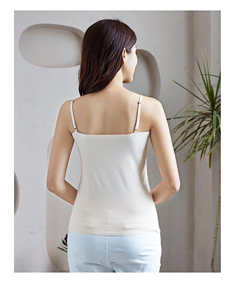 Atmungsaktives Sommer-Bustier für Mädchen aus Eis seide, nahtlos, mit Spaghettiträgern und Anti-Exposure-Bandeau