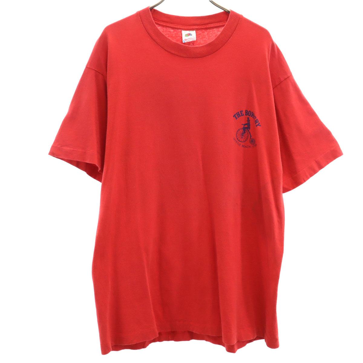 

FRUIT OF THE LOOM 90-е Сделано в США Старый принт на спине BOWERY Футболка с коротким рукавом Мужская Б/У