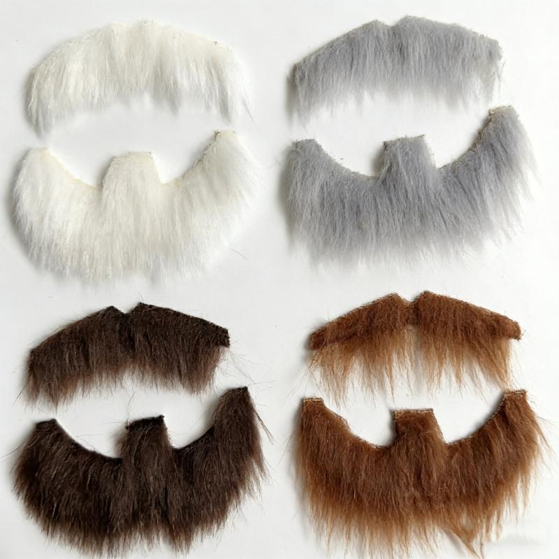 Costume Mustache and Goatee Set with Adhesive Wear for Cosplay Looks, Theater Outfits, Party Styling and Booth Photos