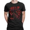 Bloody Hands Help Handprint Halloween T Shirt Men's Cotton Unique T-Shirt Crewneck Horror Tees Short Sleeve merchandise Classic