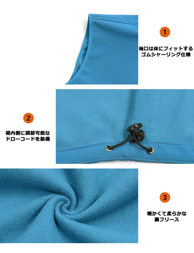 Little Donkey Andy Men's Golf Vest, Fleece-Lined, Windproof, Winter Wear, Blue, Size 2XL