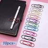 10pcs Colorful Paper Clips Paper Fix Clips Bookmarks Multi-functional Pen Holder  Notebook