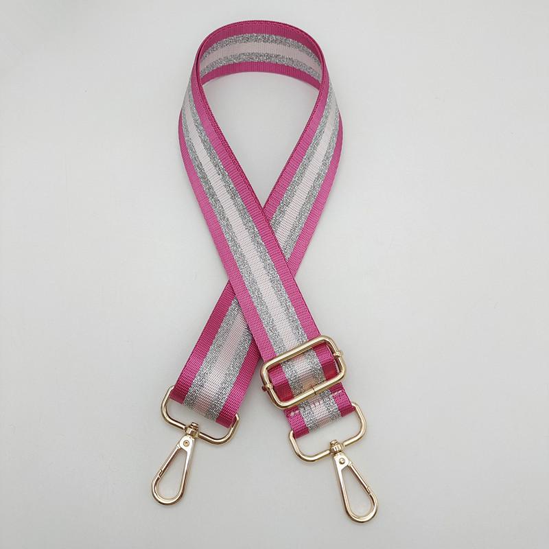 

Кольоровий ремінець для жіночої сумки через плече із золотою та срібною ниткою – Широкий, Довгий аксесуар для сумки Silver Hook