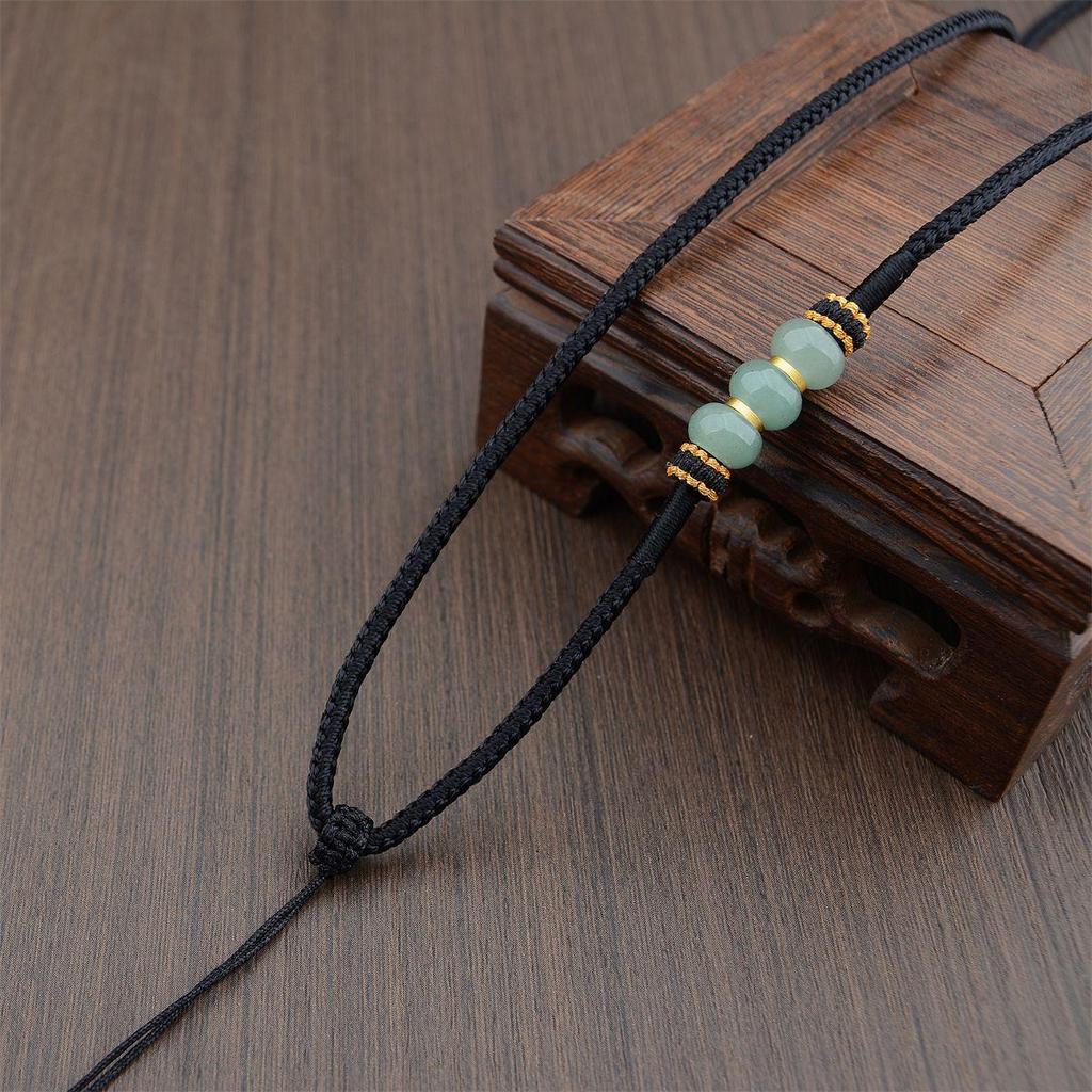 Handwoven Dongling Jade Pendant Lanyard: Thousand Li of Mountains and Rivers Outdoor Sports Necklace