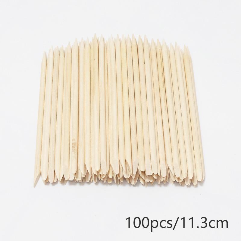 Nail Cuticle Pusher Orange Wood Sticks Nail Manicures Remover Wooden Design Nail Gel Polish Drawing Stick for Nail Art