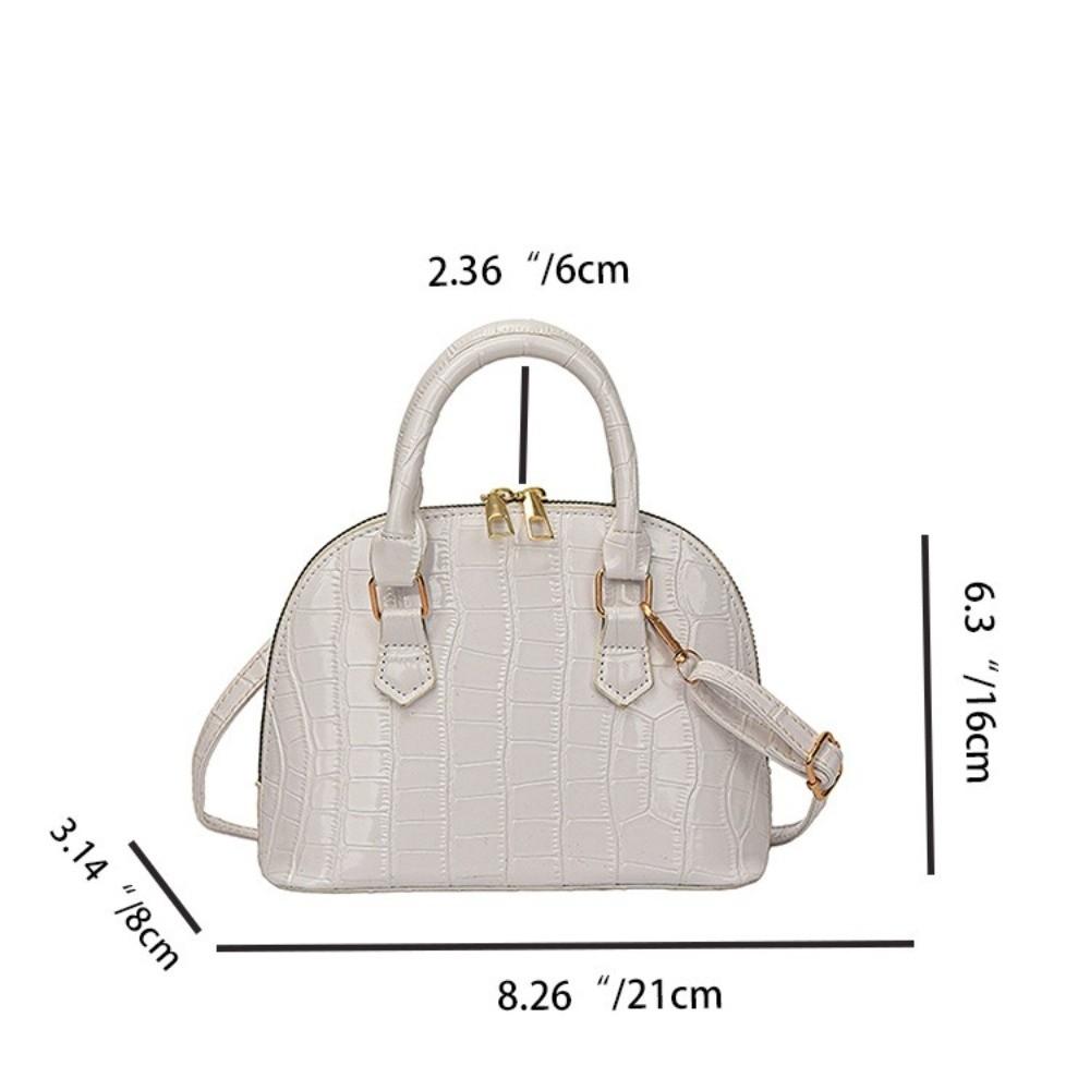 PU Leather Shoulder Bag French Style Women Handbags Vintage Crocodile Pattern Shell Bag  Women