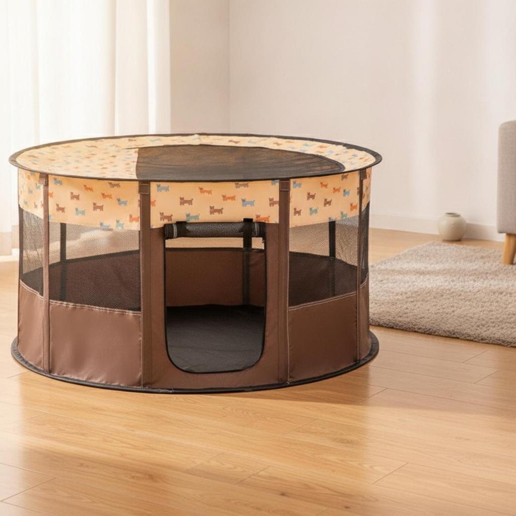 Whelping Enclosure with Mesh Panels | WipeClean Polyester textile, Lightweight Frame Design, Puppy