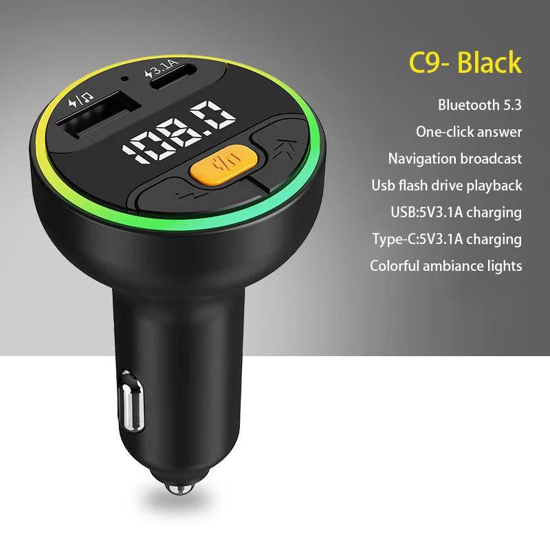 

Bluetooth 5.3 FM Transmitter Modulator Car WirelessUSB Fast Charger Adapter Auto Aux Radio Mp3 Player Music Hands Free Car Kit