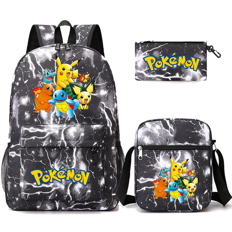 Backpack Teen Student School Bag Three-piece Pencil Case Crossbody Bag