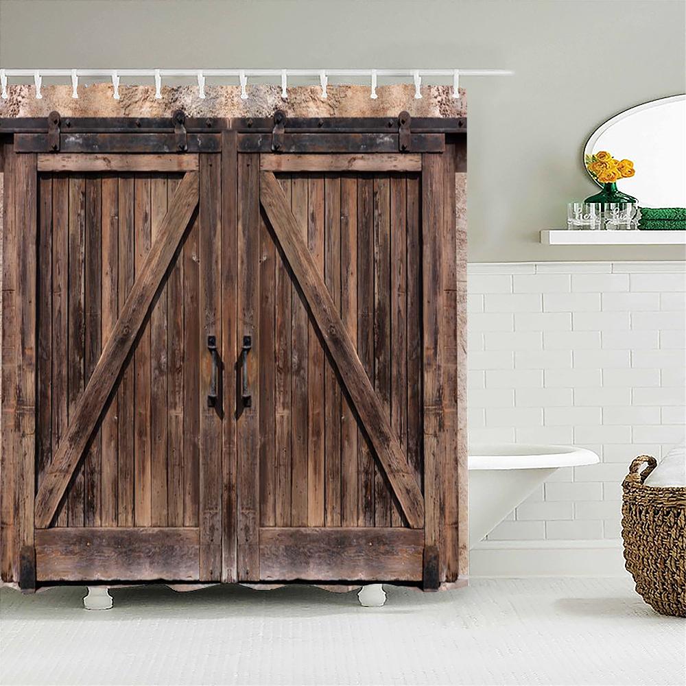 Old Brick Wall Shower Curtains Bathroom Curtain for Home Decoration Waterproof Polyester Fabric Bath Screen Curtain With 12 Hook