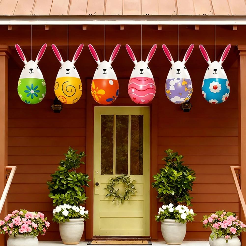 Easter Inflatable Rabbit Eggs Balloon For Kids Favors 2026 Easter Party Indoor Outdoor Egg Hunt Decoration
