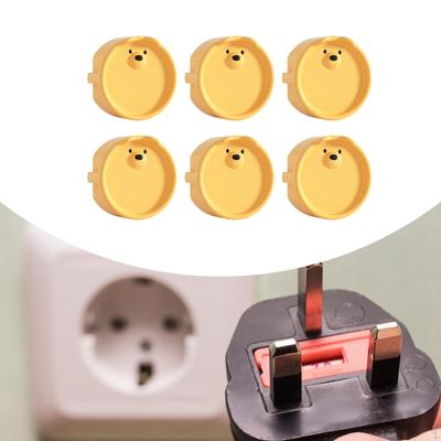 6 Stück Steckdosenschutz Kindersicherung Niedlich Staubschutz Elektrisch Sichere Kappen gelb