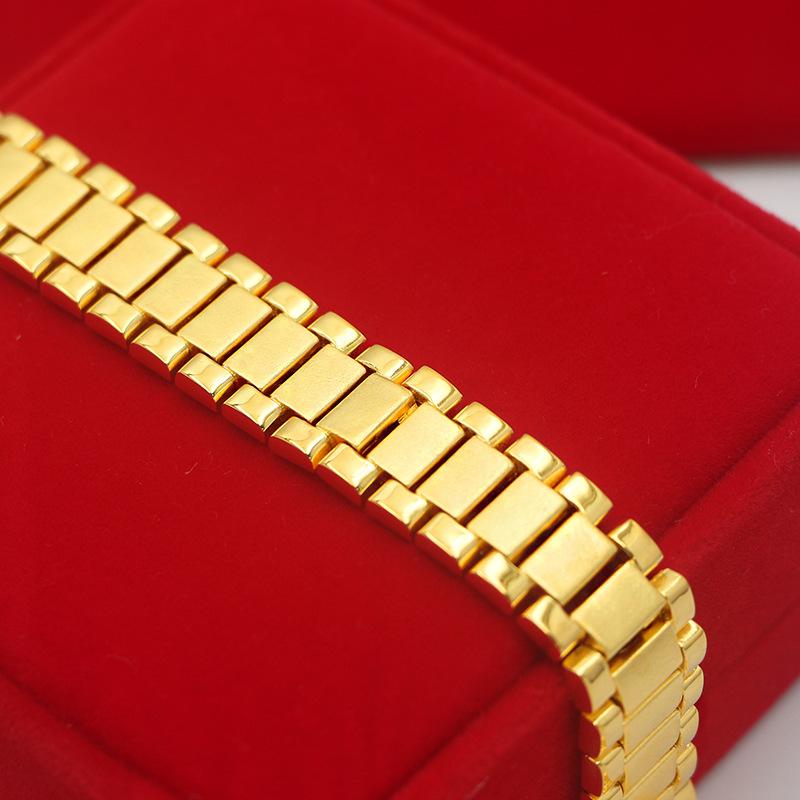 Bracelet Chaîne Montre Mode Homme Or Pur 24K 9999 Or Véritable Peu Importe