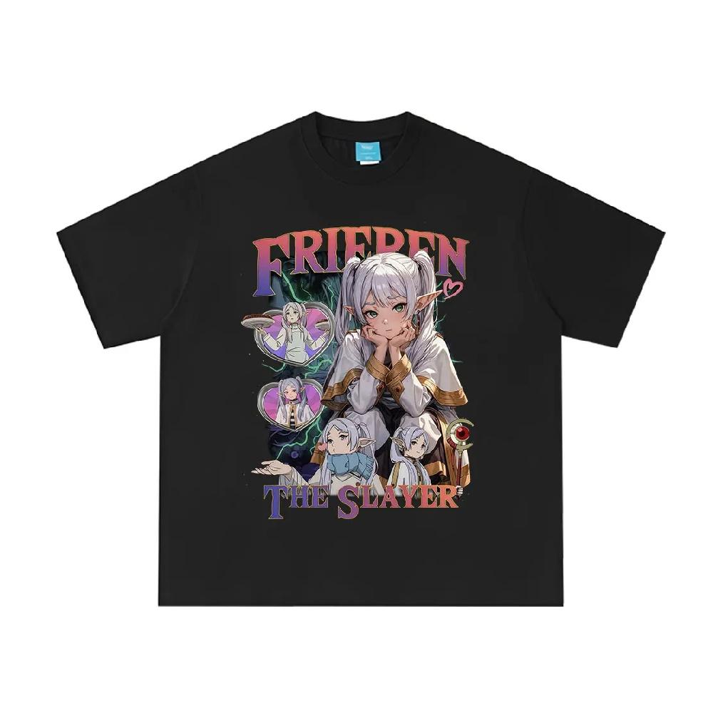 

Anime Frieren_ Beyond Journey s End Frieren The Slayer T-shirt Men s Women Clothing Fashion Short Sleeve Cotton Summer T-shirts XXXXXL чорний