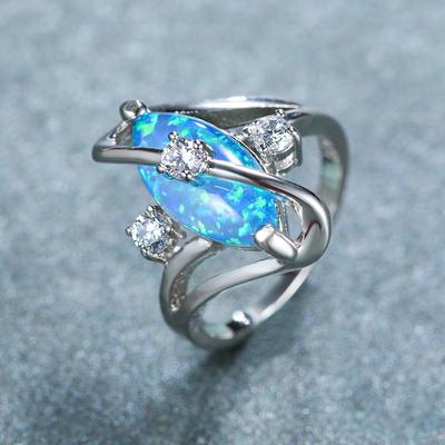 New Oval S Shaped Small White Diamond Ring Ins Personalized and Versatile Finger