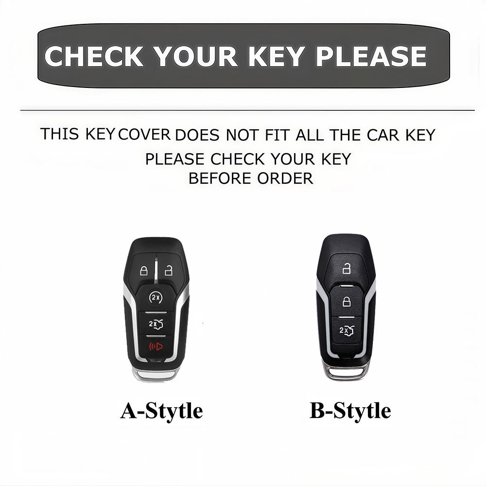 Genuine Leather Smart Key Case For Ford Mustang Explorer Edge Focus Escape Mondeo F-150 Lincoln Mkz Mkc Mkx Mkt Key Fob Cover