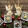 Vintage Angel Wooden Christmas Ornaments Flat 2D Hanging Pendants Little Angel Decor for Xmas Tree New Year Party Decor Supplies