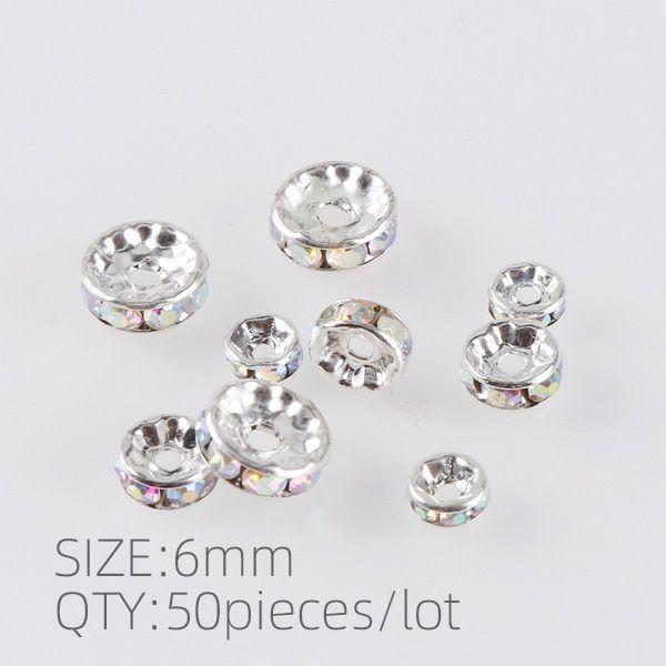 100 Stück Abstandshalter Perlen für die Schmuckherstellung, Strass-Abstandshalter Perlen Kristall-Abstandshalter Perlen für Armbänder, Akzentperlen für Stifte