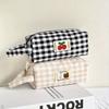 Japanese Kawaii Embroidered Pencil Case Large Capacity Cute Storage Bags Flora Cherry Bear Stationery Organizer  Supplies