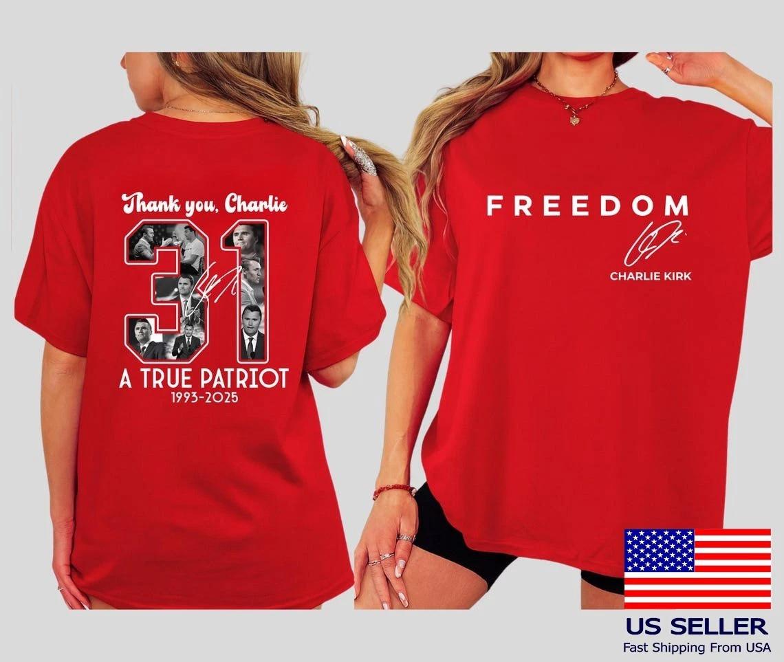 Футболка Charlie Kirk Freedom Истинный Патриот 1993-2025 Издание Постер 3XL