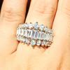 Full Zircon Rings For Women Silver Color Luxury Cubic Zirconia Ring Index Finger Anel Bridal Wedding