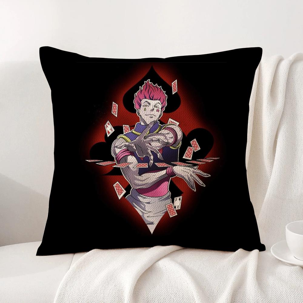 H-Hunter X H-Hunter Cushion Cover Summer Coolness Linen Fabric Double-Sided Printing Pillow Case Sofa Home Decor Gift