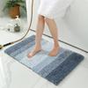 Bathroom Rugs Gradient Color Anti Slip Absorbent Polyester   Bath Floor Mat for Home Entrance Restrooms
