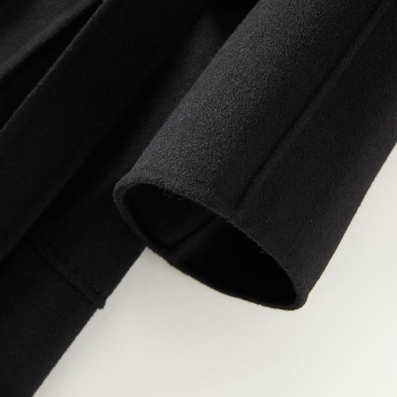 100% Wool Women Coat TIDENOVEL Autumn Wool Long Coat Handmade Pea Coat Winter Warm Cashmere Long Jacket