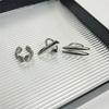 Charm Punk Parallel Bar Silver Color Ring for Women Minimalist Geometric Metal Irregular Line Open Rings Statement Jewelry Gifts