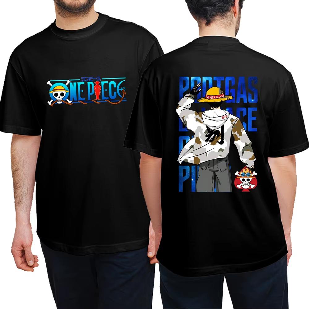 2025 ONE PIECE Animation Cut Fun Printing Summer Men and Women Pure Cotton T-shirt Street Casual Comfortable Trend T-shirt