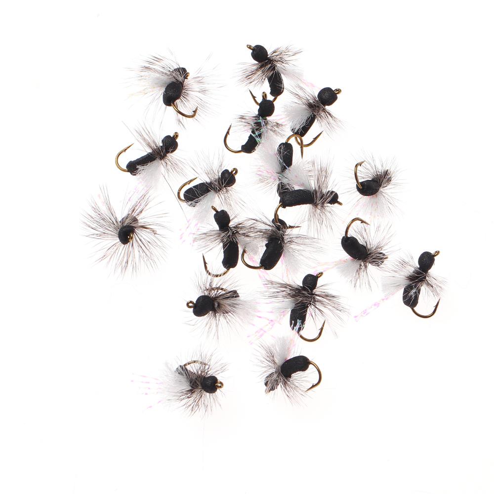 6pcs/Box Fly Fishing Flies Dry Fly Black Foam Ant for Riverine Trout, Panfish, Bass, Grayling, and Carp Fishing Lures