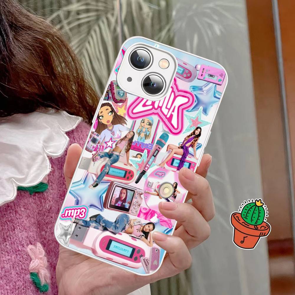 Emilia Mernes Mp3 Phone Case Tempered Glass For iphone 14 13 12 11 Pro Mini XS MAX 14Plus X XS XR Fundas
